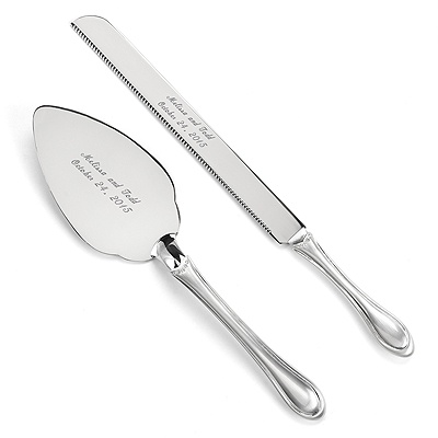 Rhinestone Knife and Server Set