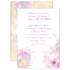 Watercolor Peacock - Champagne - Invitation