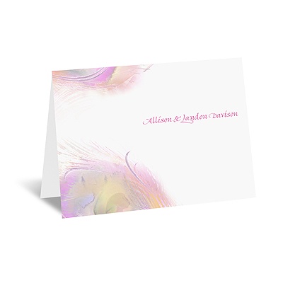 Watercolor Peacock - Champagne - Note Card and Envelope