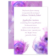 Watercolor Peacock - Grapevine - Invitation