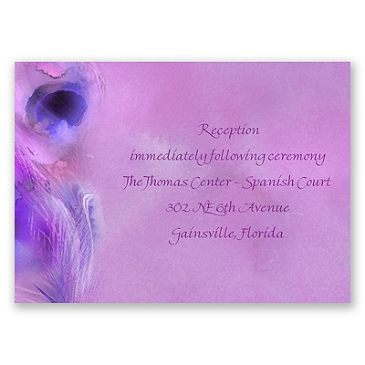 Watercolor Peacock - Grapevine - Reception Card