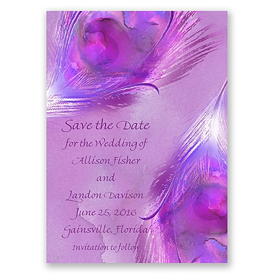 Watercolor Peacock - Grapevine - Save the Date Magnet