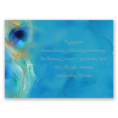 Watercolor Peacock - Palm - Reception Card