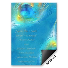 Watercolor Peacock - Palm - Save the Date Magnet