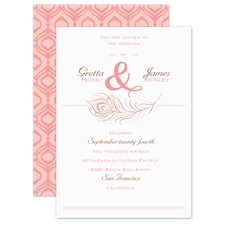 Posh Peacock - Melon - Invitation