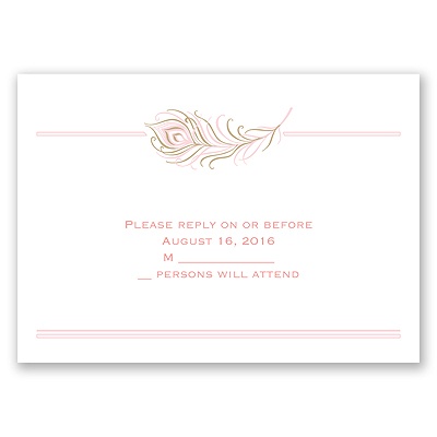 Posh Peacock - Melon - Response Card and Envelope