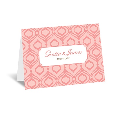 Posh Peacock - Melon - Note Card and Envelope