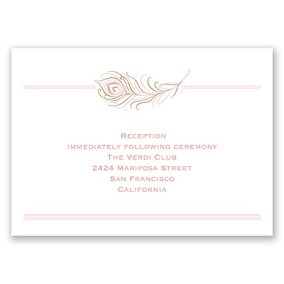 Posh Peacock - Melon - Reception Card