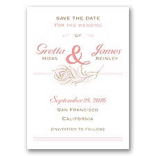 Posh Peacock - Melon - Save the Date Card