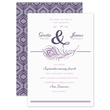 Posh Peacock - Raisin - Invitation