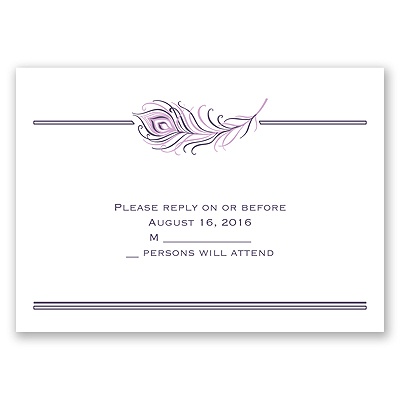 Posh Peacock - Raisin - Response Card and Envelope