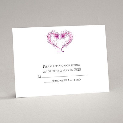 Peacock Love - Amethyst - Response Card and Envelope