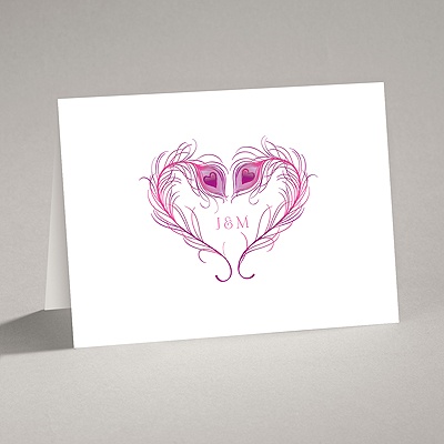 Peacock Love - Amethyst - Note Card and Envelope