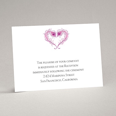 Peacock Love - Amethyst - Reception Card
