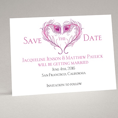 Peacock Love - Amethyst - Save the Date Magnet