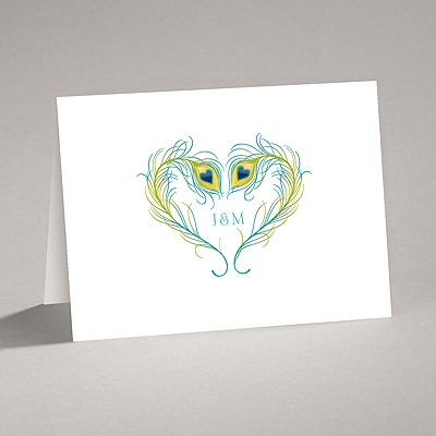 Peacock Love - Peacock - Note Card and Envelope