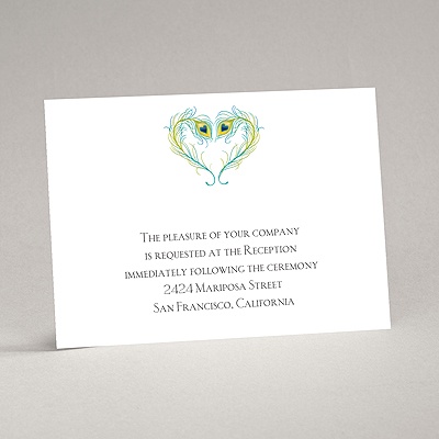 Peacock Love - Peacock - Reception Card