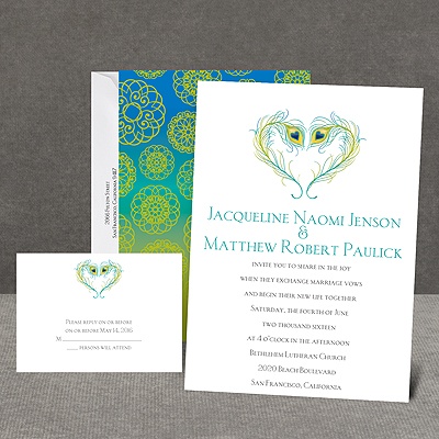 Peacock Love - Peacock - Invitation