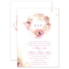 Peacock Whimsy - Cotton Candy - Invitation