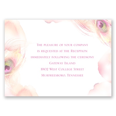 Peacock Whimsy - Cotton Candy - Reception Card