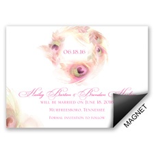 Peacock Whimsy - Cotton Candy - Save the Date Magnet