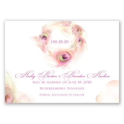 Peacock Whimsy - Cotton Candy - Save the Date Magnet