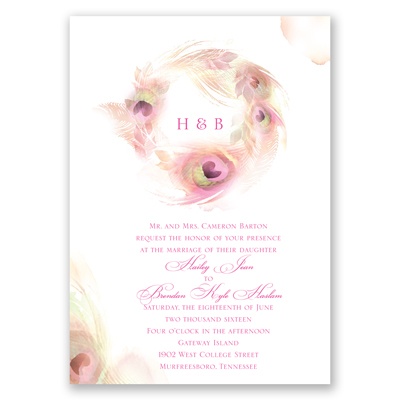 Peacock Whimsy - Cotton Candy - Invitation