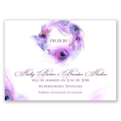Peacock Whimsy - Grapevine - Save the Date Magnet