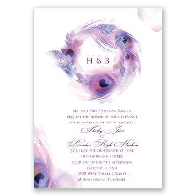 Peacock Whimsy - Grapevine - Invitation