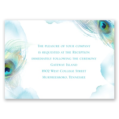 Peacock Whimsy - Peacock - Reception Card