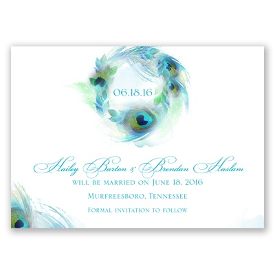 Peacock Whimsy - Peacock - Save the Date Magnet