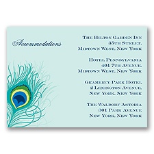 Peacock Close-Up - Aqua - Accommodation Card