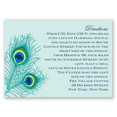 Peacock Close-Up - Aqua - Map Card