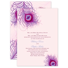 Peacock Close-Up - Cotton Candy - Invitation