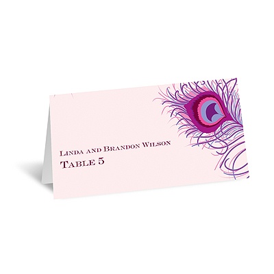 Peacock Close-Up - Cotton Candy - Escort Card