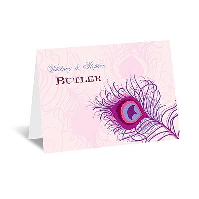 Peacock Close-Up - Cotton Candy - Note Card and Envelope