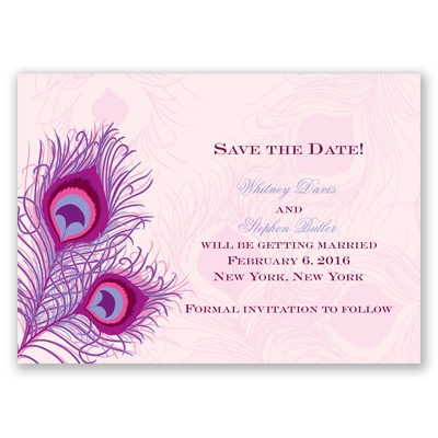 Peacock Close-Up - Cotton Candy - Save the Date Magnet