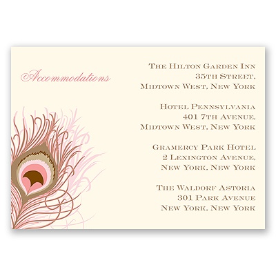 Peacock Close-Up - Ecru - Accommodations Card