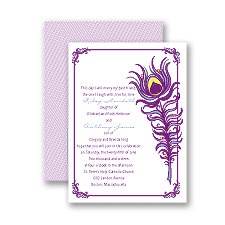 Modern Peacock - Grapevine - Invitation