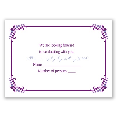 Modern Peacock - Grapevine - Response Card and Envelope