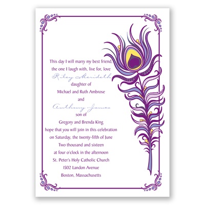 Modern Peacock - Grapevine - Invitation