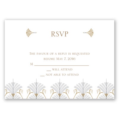 Elegant Display - Champagne - Response Card and Envelope