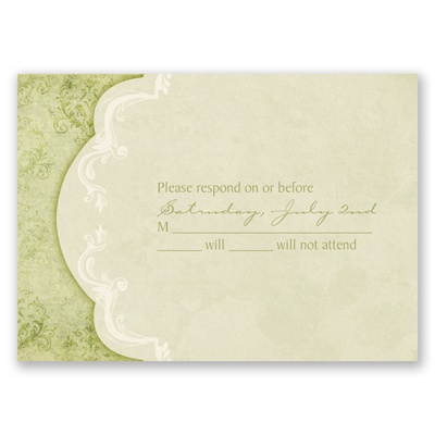 Vintage Flourish - Olive - Response Card and Envelope