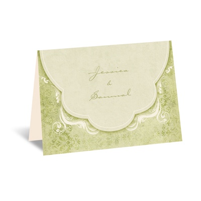 Vintage Flourish - Olive - Note Card and Envelope