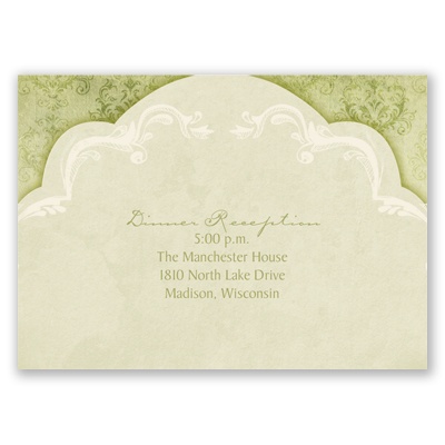 Vintage Flourish - Olive - Reception Card