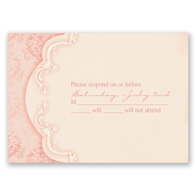 Vintage Flourish - Melon - Response Card and Envelope