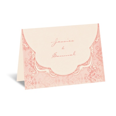 Vintage Flourish - Melon - Note Card and Envelope
