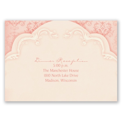 Vintage Flourish - Melon - Reception Card