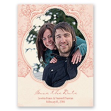 Vintage Flourish - Melon - Save the Date Card