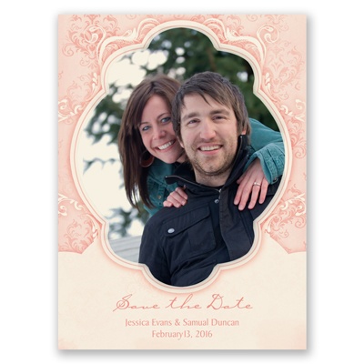 Vintage Flourish - Melon - Save the Date Card